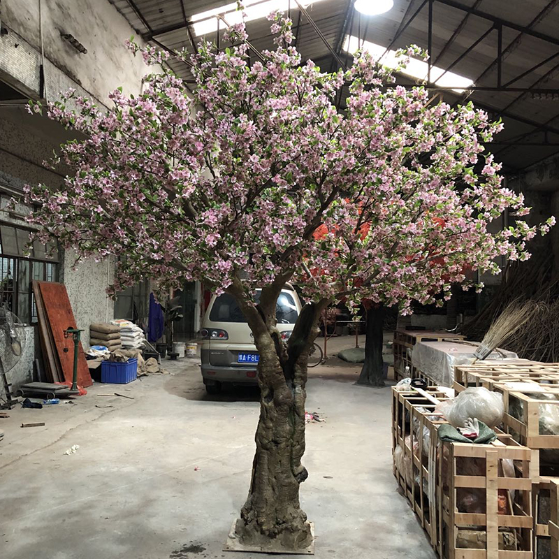  קישוט מלאכותי באיכות גבוהה עץ פריחת דובדבן מקורה 