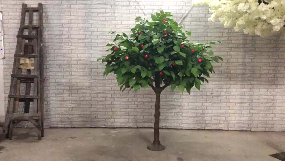 گھر کی سجاوٹ مصنوعی منی ایپل کے درخت کی پتی۔