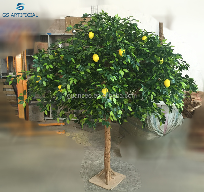 Artificial Fruit Plant Lemon Wood Tree Bonsai