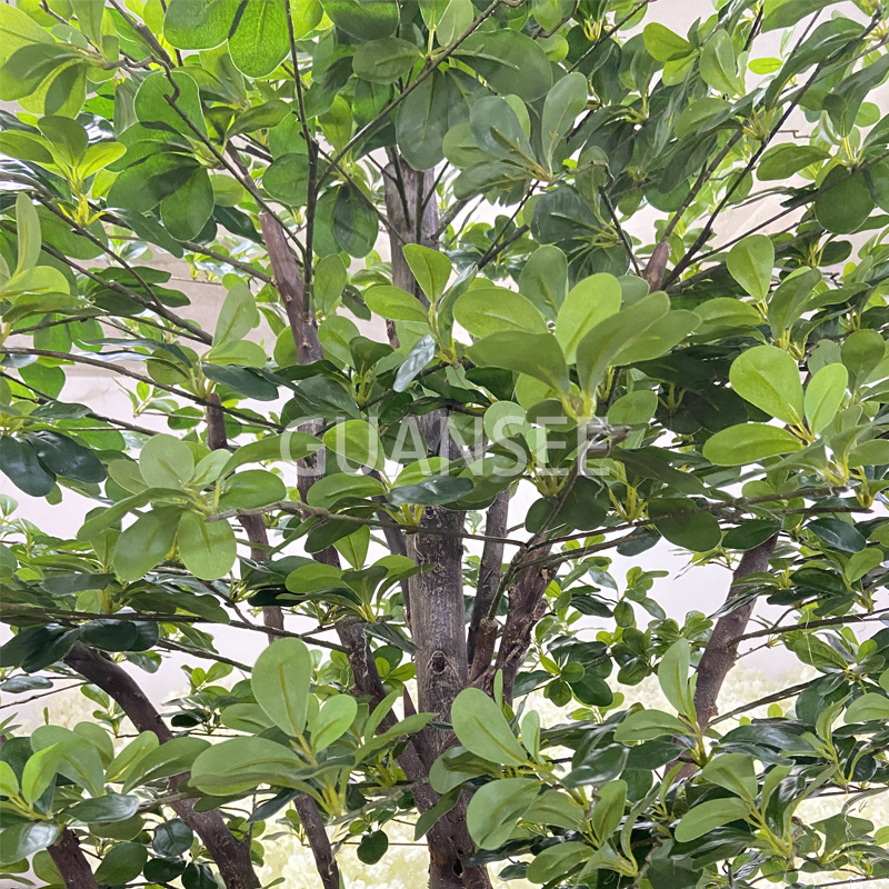 Artificial green leaves wooden tung-tree home garden decoration