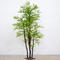 Artificial green leaves wooden tree indoor decoration