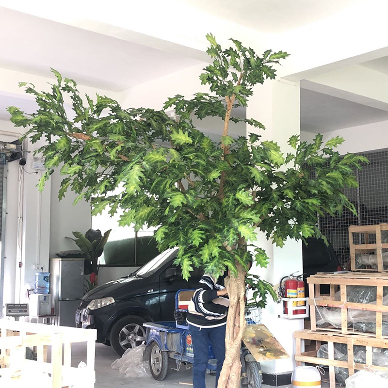 Artificial green oak tree outdoor indoor