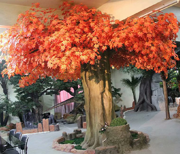  Kunstigt rødt ahorntræ til dekoration 