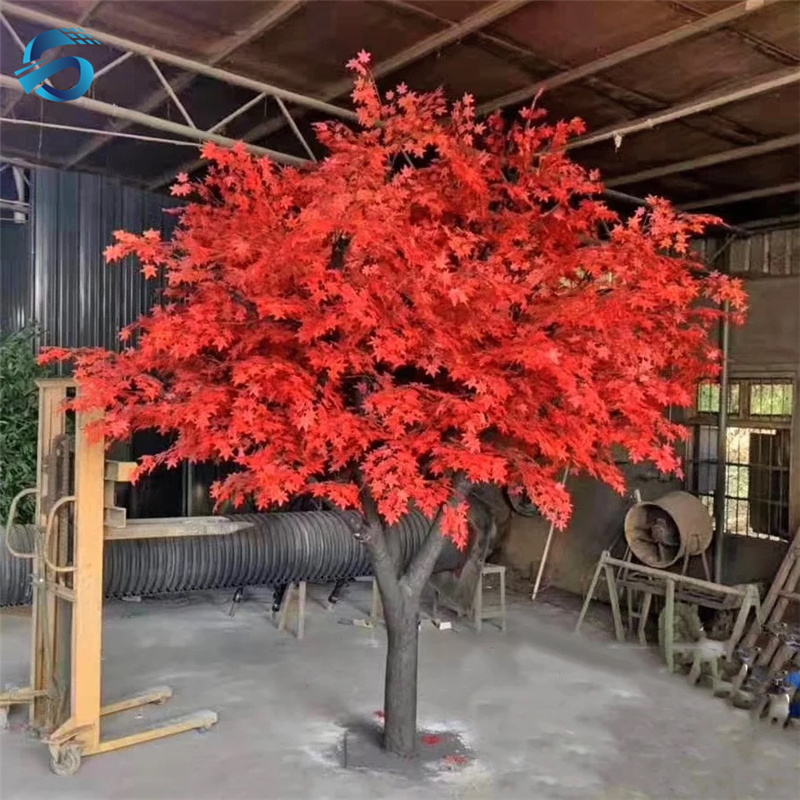  Kūʻai wela nui kiʻekiʻe kiʻekiʻe kiʻekiʻe Artificial Autumn Maple Tree Mea hoʻonani 