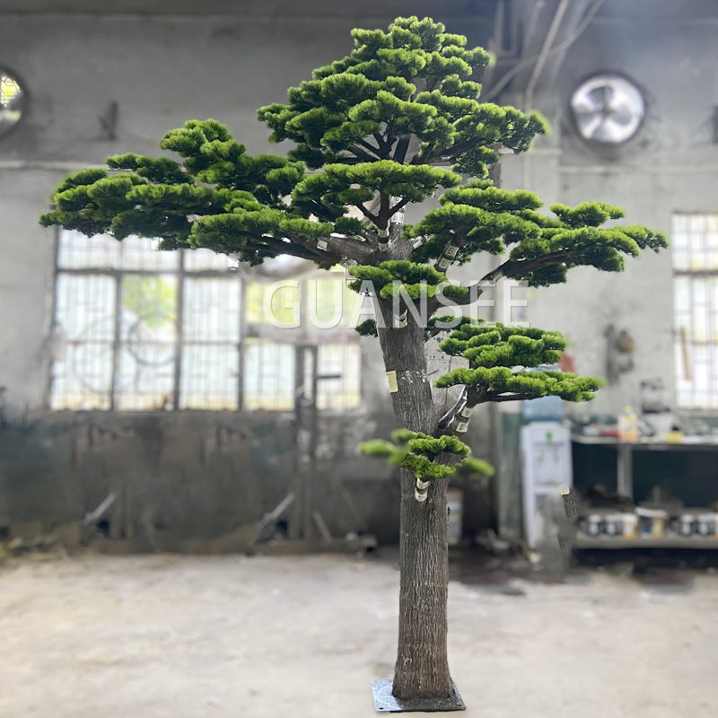 Stor indendørs simulering Podocarpus plante prydtræer Plant kunstige fyrretræer kunstige træer