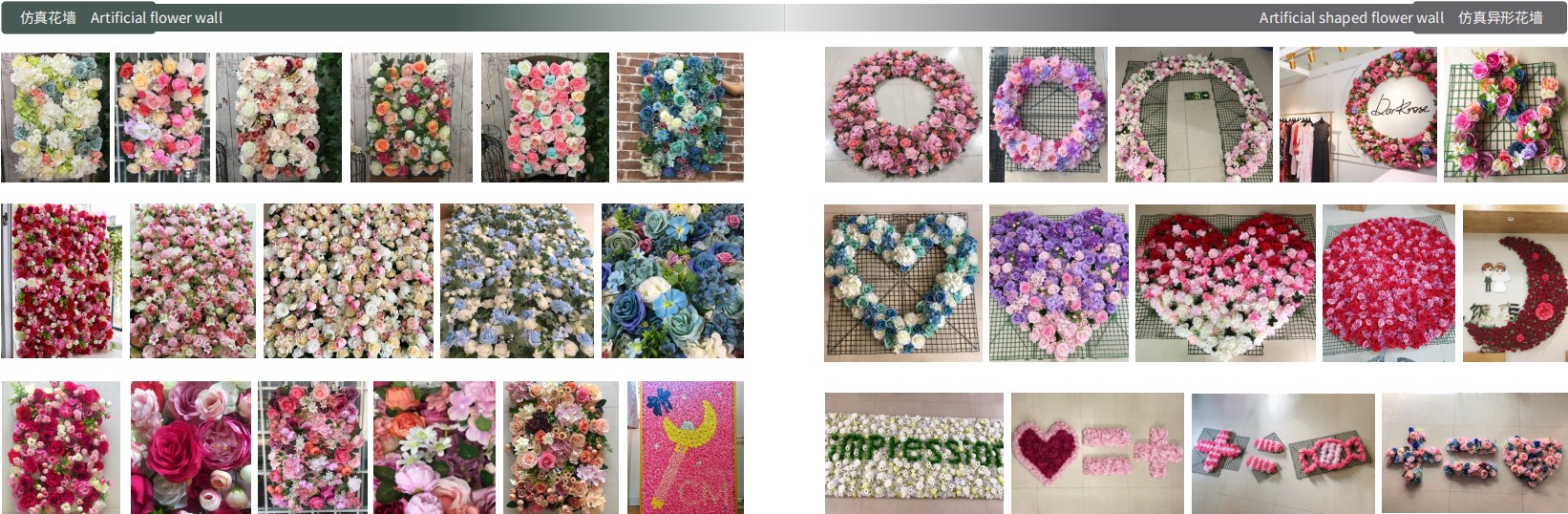  Dirbtinės rožės gėlių sienos dekoravimas 