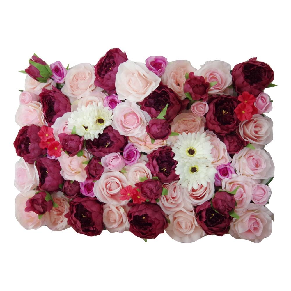مصنوعی رنگین گلاب پیونی پھول کی دیوار