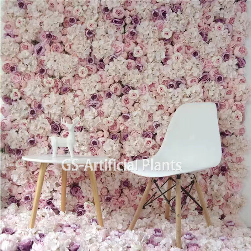 Сватбен изкуствен фон Копринена стена с цветя