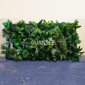 Konstgjord grön växt Bakgrund vägg plast gräsmatta