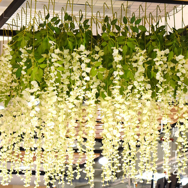 Artificial Hanging Wisteria Plants Flower Wall Greenery Vine for Decoration
