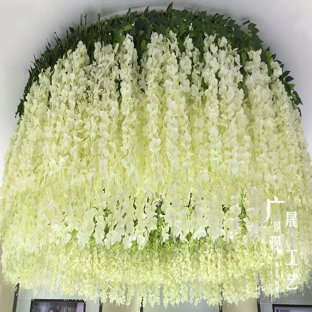 Piante di glicine sospese artificiali Fiore parete verde vite per la decorazione