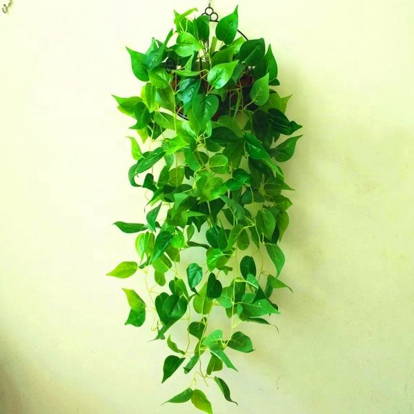 hot indoor wall hanging decor plastic leaves trailing money creepers plants artificial ivy vines for room