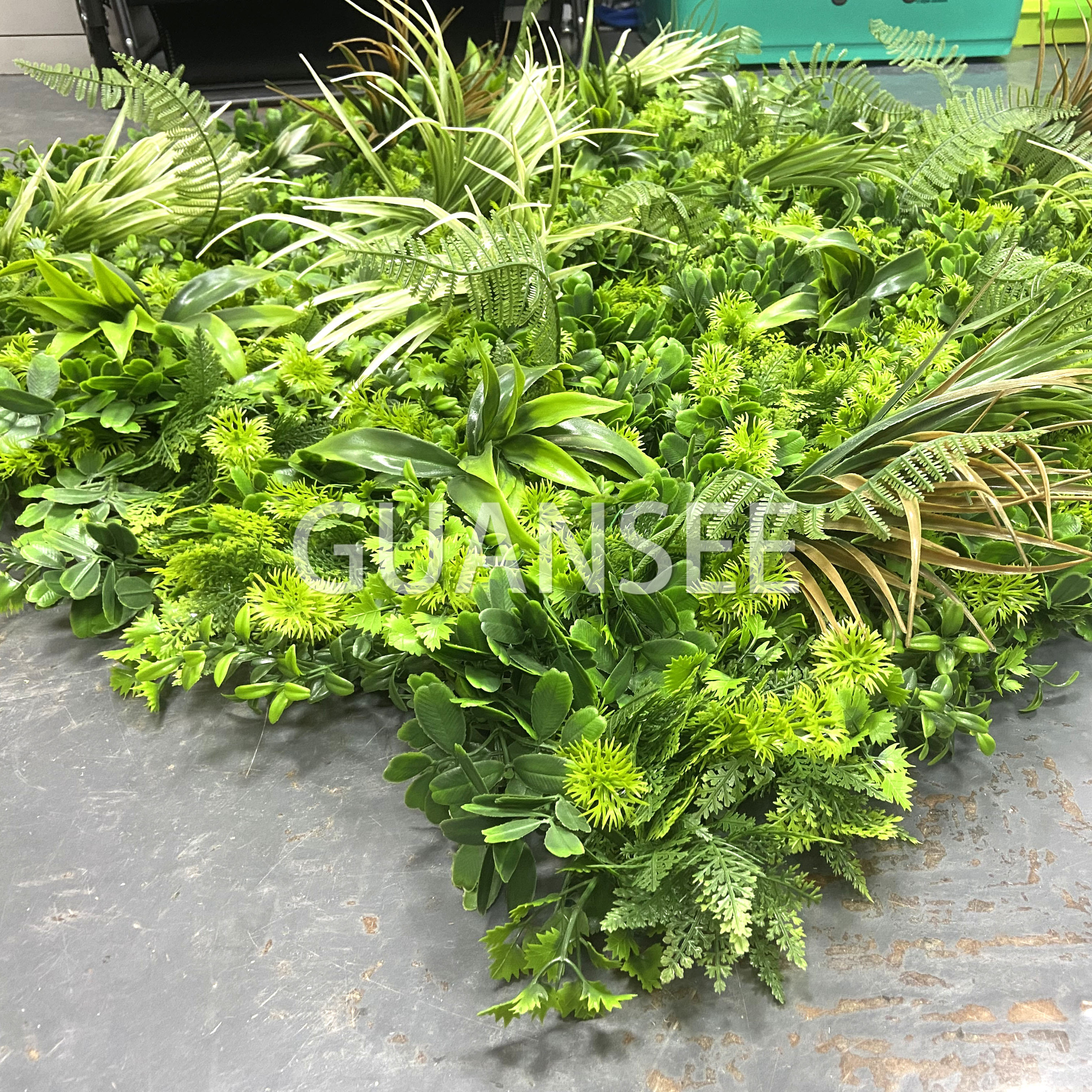 Simulated artificial plant wall, plastic green plant wall, wall decoration