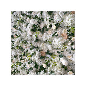 Artificial Silk White rose flower wall