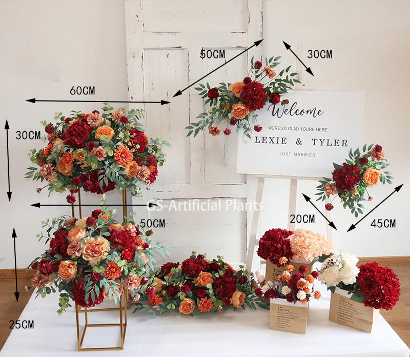 Promise Event Decoration Floral Artificial Silk Flower Table Runner Wedding Decor Artificial Arch Flower Row