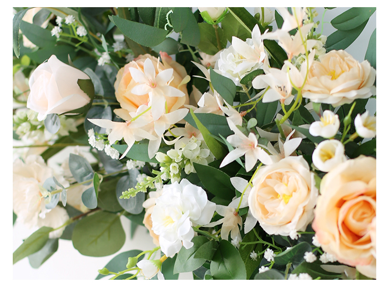  Dirbtinių vestuvių kelias veda gėlės Dirbtinio šilko gėlių kamuoliukų dekoravimas 