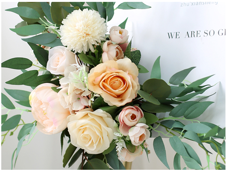  כביש חתונה מלאכותי מוביל פרחים משי מלאכותי כדור פרח קישוט 