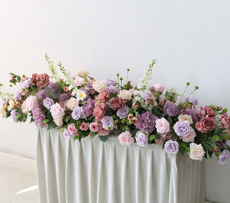 Umelé kvety ruží Domáca dekorácia hotela Row Table Runner