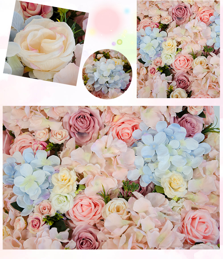  Coureur de fleurs artificielles rangées de fleurs Décoration de mariage 