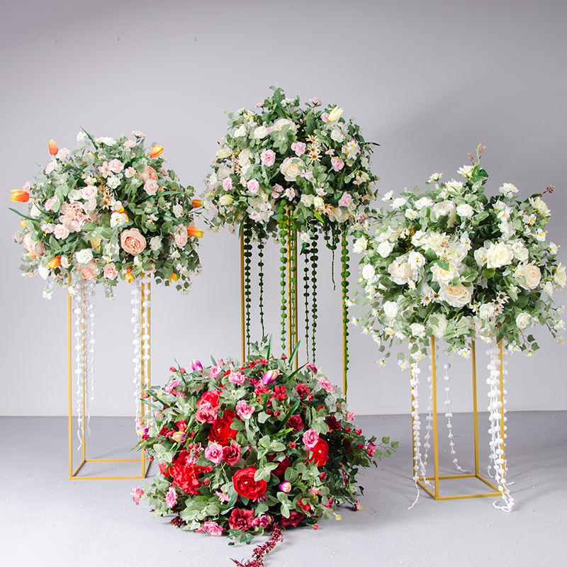 Artificial Red Flower Ball Wedding Centerpiece Decoration