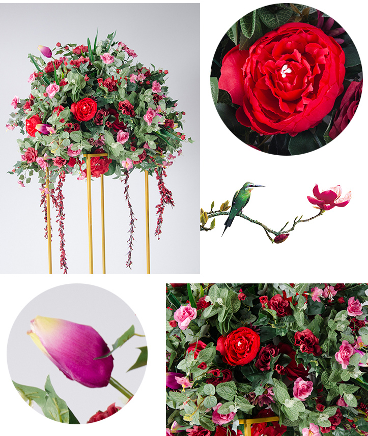  Neues Hochzeits-Mittelstück, Rose mit grüner Blumenkugel, künstliche Glyzinien-Blumenkugel 
