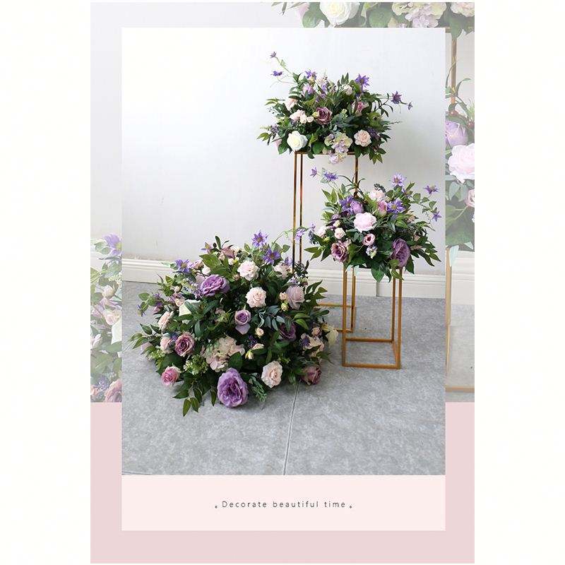 Διακοσμητικό γάμου τεχνητό μωβ τριαντάφυλλο μολύβδινο λουλούδι