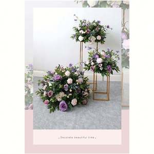 Artificial Purple Rose Road Lead Flower Ball Wedding Decorative