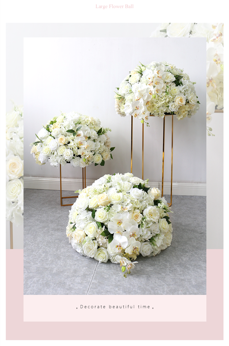  Dirbtinis baltų gėlių kamuolys vestuvių dekoravimui 
