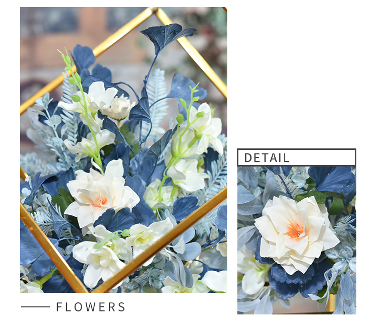 Artificial Flowers Metal Stand Table Centerpiece