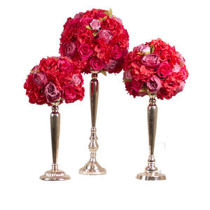 Artificial Silk Red Rose Flowers Ball For Wedding