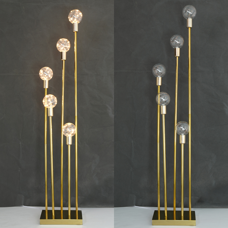 Wedding gold metal candle stand vase centerpiece