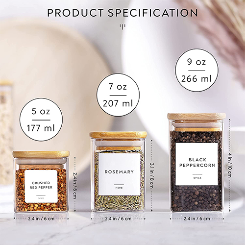 4 Oz 6 Oz 9 Oz Spice & Pepper Square Glass Spice Jar with Stickers - China Spice  Jar and Spice Bottles Jar price