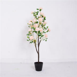 Peony Bonsai Silk Art Flowers Pink Artificial Bouquet Potted From China Home Decoration