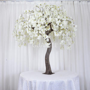 фибростъкло Изкуствено дърво с бял черешов цвят 5 фута висока маса централен елемент декорация на събитие