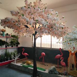 Wholesale indoor Plastic pink artificial Cherry Blossom tree for wedding decoration