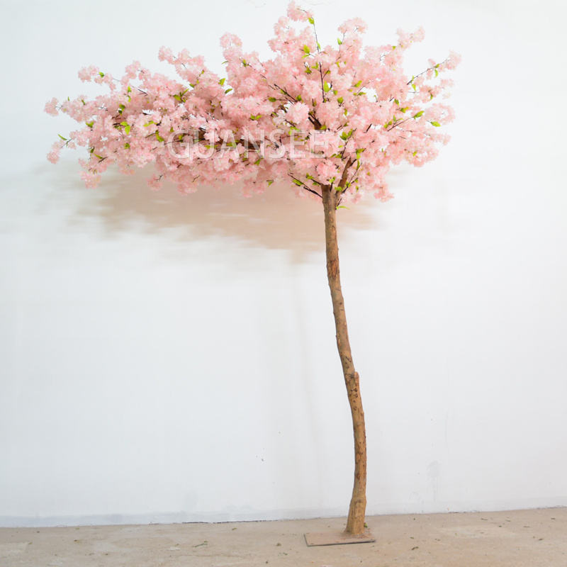 2,5 m högkvalitativ populär rosa konstgjord körsbärsblommig trädbåge för dekoration