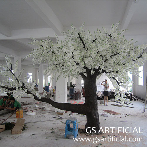 Artificial sakura tree cherry blossom tree fiberglass trunk silk material