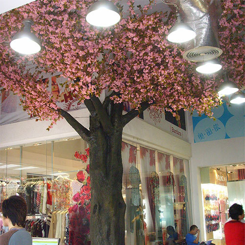 big Cherry blossom tree fiberglass big trunk silk flower tree for shopping mall decorations