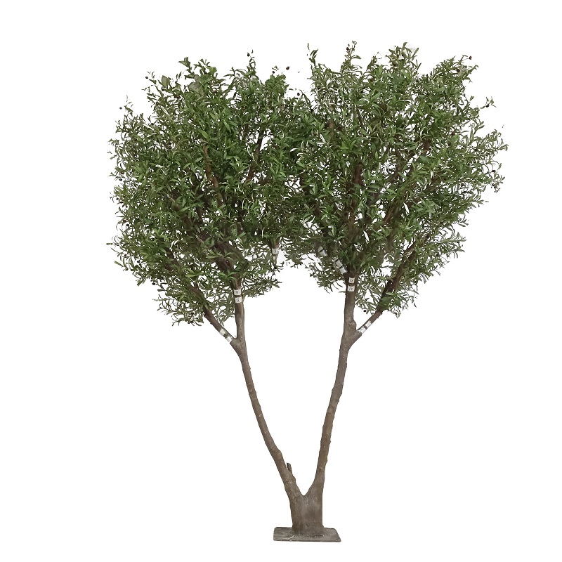 Pokok zaitun tiruan setinggi 3.5m daun hijau pokok tiruan tersuai Hiasan Dalaman Luaran