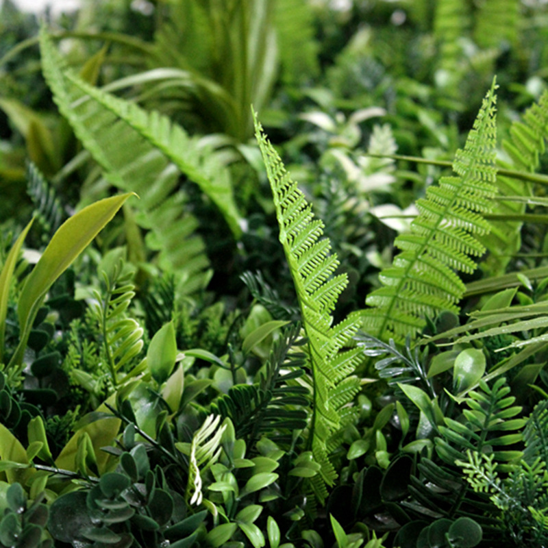  Simulita plantmuro, fona muro, ĉifrita plasta gazono, artefarita verda plantmuro, butikdekoracio, ŝajniga plantflormuro 