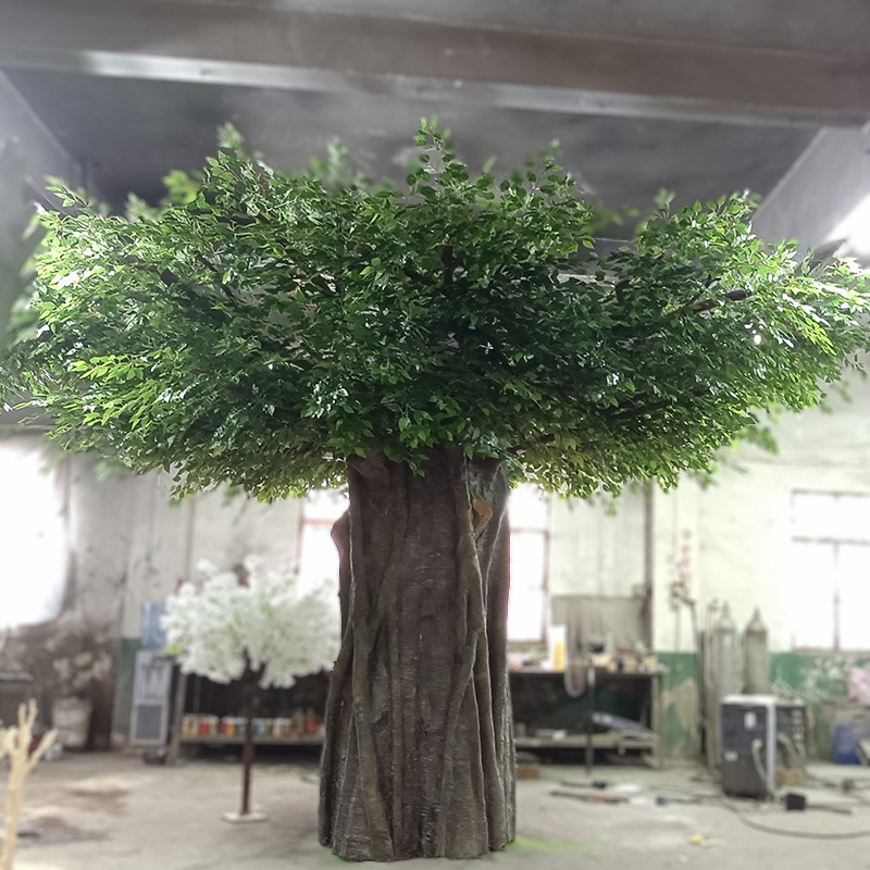  Tilpasset kunstig simuleringspakke til simulerede banyantræer indendørs dekoration anti flammehæmmende ficustræer 
