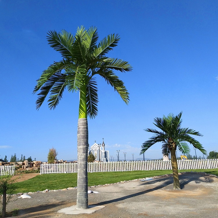 Пейзажды сыртқы безендіруге арналған король кокос ағашының жасанды пальмасы