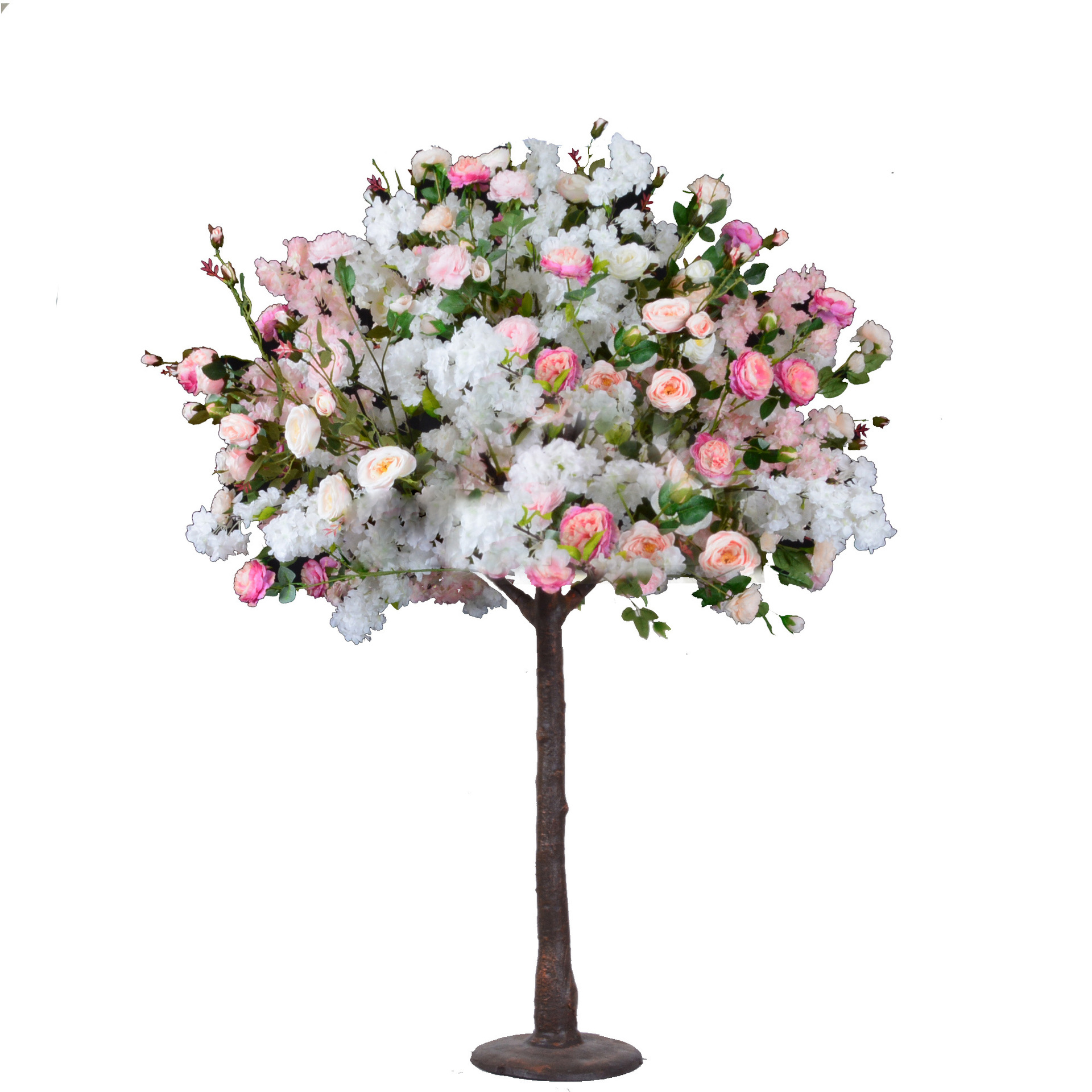 Pohon kembang sakura buatan simulasi wit kembang mekar kanggo dekorasi wedding njero ruangan