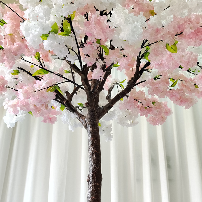  Pabrik sing larang regane lan laris gawean simulasi wit cherry blossom kanggo dekorasi wedding center njero ruangan 