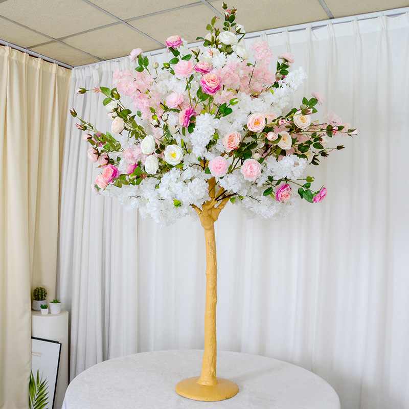Most popular style of rose cherry tree simulation indoor wedding artificial rose cherry tree