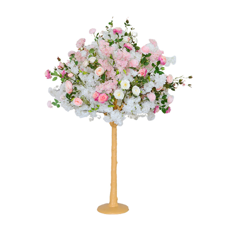 Populārākais rožu ķiršu koka simulācijas stils iekštelpu kāzu mākslīgo rožu ķiršu koku