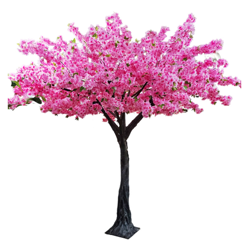 Sakura Tree Simulation Indoor Hotel Wedding Artificial Fiberglass ລໍາຕົ້ນ Cherry Blossom Tree ການອອກແບບພູມສັນຖານ
