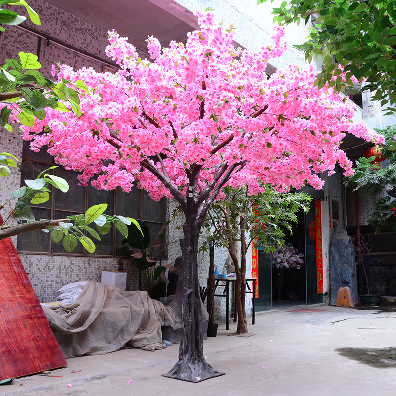  Sakura Tree Simulation Indoor Hotel Wedding Artificial Fiberglass Trunk Cherry Blossom Tree Landscape Design 