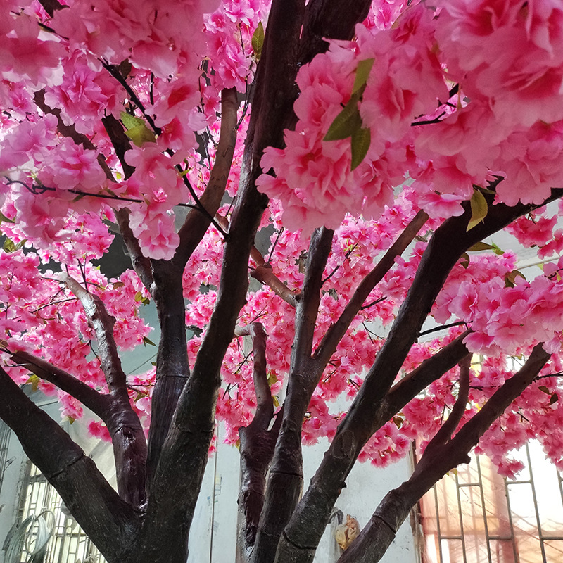  Sakura Tree Simulation Hotely An-trano fampakaram-bady Artificial Fiberglass Trunk Cherry Blossom Tree Landscape Design 