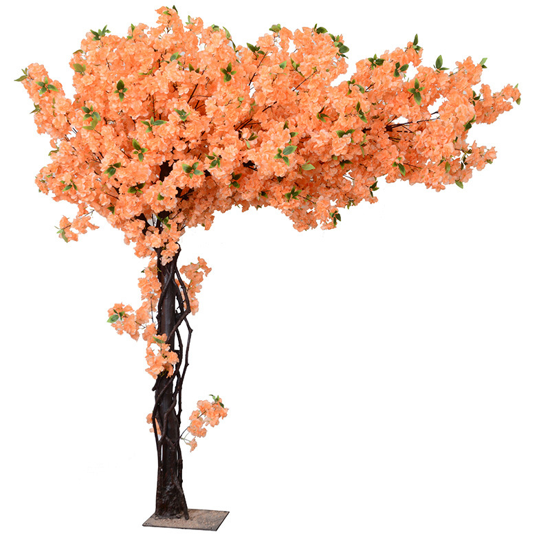Голем симулиран цврсто дрво вештачки лак дрво со цвет од цреша во јапонски стил внатрешна и надворешна декорација и украси за уредување
